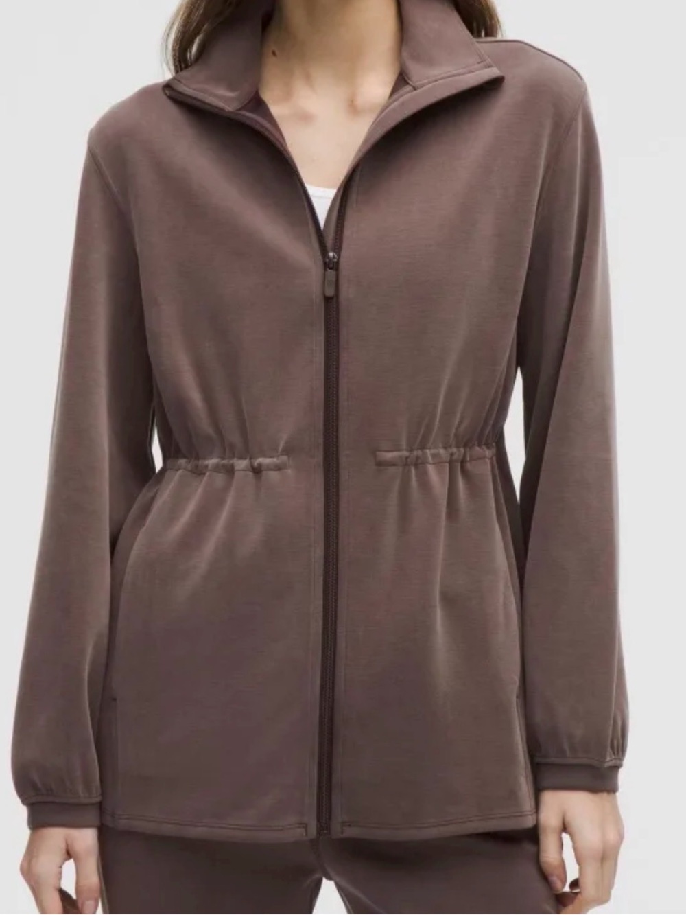 Lululemon Softstreme Cinch-Waist Full-Zip Jacket in Espresso XL